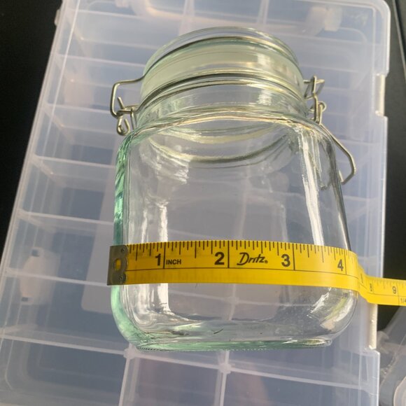 JARS - 2 airtight 32oz hermetic Glass Jars hinged wire Lid Kitchen Arts & Crafts - Picture 16 of 16
